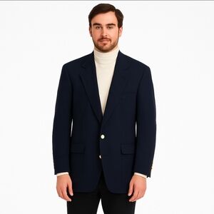 Ivy Crew Navy Corporate Elegant Formal Mens Suit Jacket Sz 48L